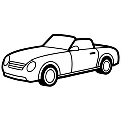 Vintage black sports car isolated on white background