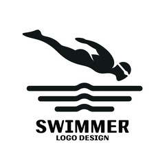 Swimmer Vector Logo Design