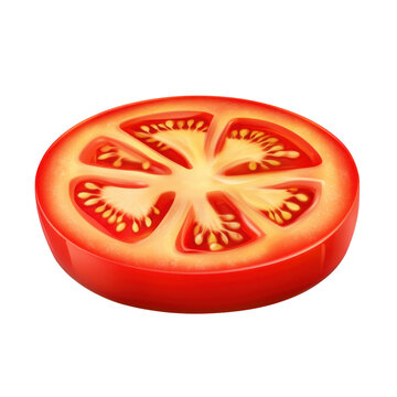 recommend clip art: Fresh and juicy half cut red tomato with seeds on a transparent background Concept of healthy eating, vegetarian diet, and organic food