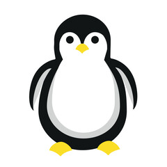 world Penguin Day, cartoon penguin icon, sticker, penguin day symbol, flat vector illustration on white background