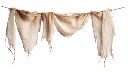 clothes hanging on a clothesline on transparent background
