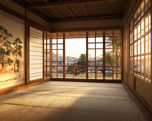 Obraz premium japanese room painting light,