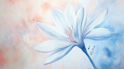 Delicate Watercolor Lily Suitable for social media