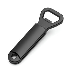 Sleek Black Metal Bottle Opener with Integrated Cap Catcher