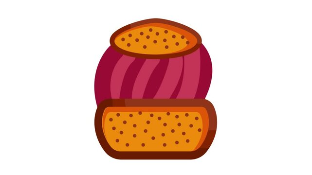 Poached Pears animation, Fig Tarte tropezienne animated video, Bakery and Baked Goods Clip, Culinary and Kitchen footage, Recipe development motion graphics