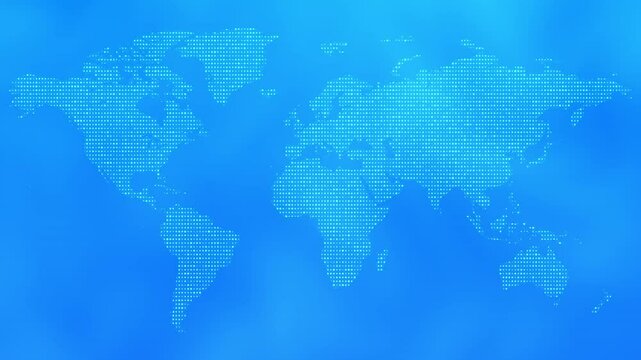World map lighting dots blue new background
