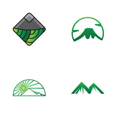 Obraz premium Abstract Mountain and Nature Icons