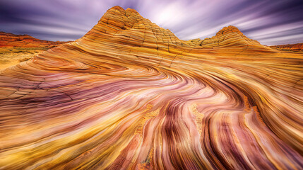 Stunning rock formation set against the vast desert landscape in an expansive natural environment.