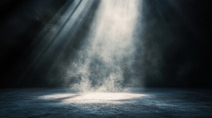 Mysterious Light Beam Illuminating Dusty Ground