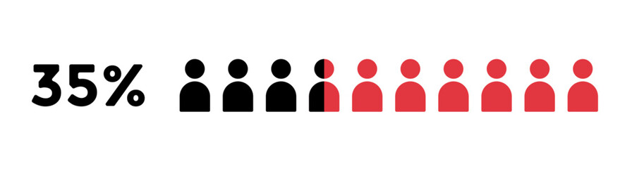 35% infographic people percent for business