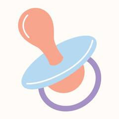 Pacifier or dummy clipart. Baby nipple pacifier vector illustration in cartoon style.