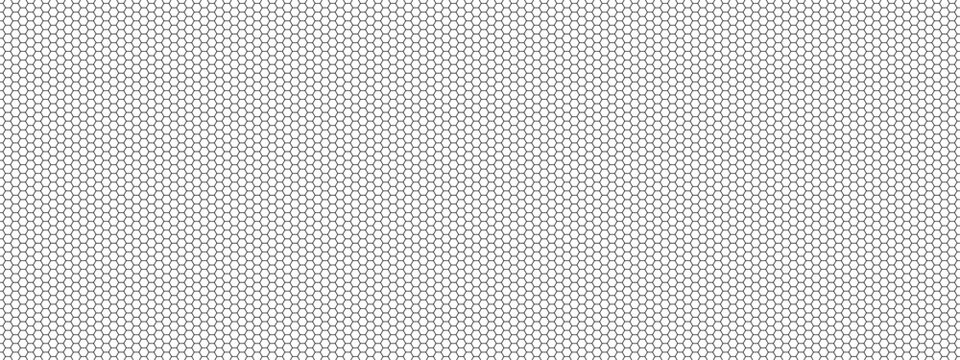 Fishing or soccer net. Repeated hexagon pattern. Black wired mesh texture isolated on white background. Metallic or fabric fence, cage or lattice structure. Vector graphic Illustration.