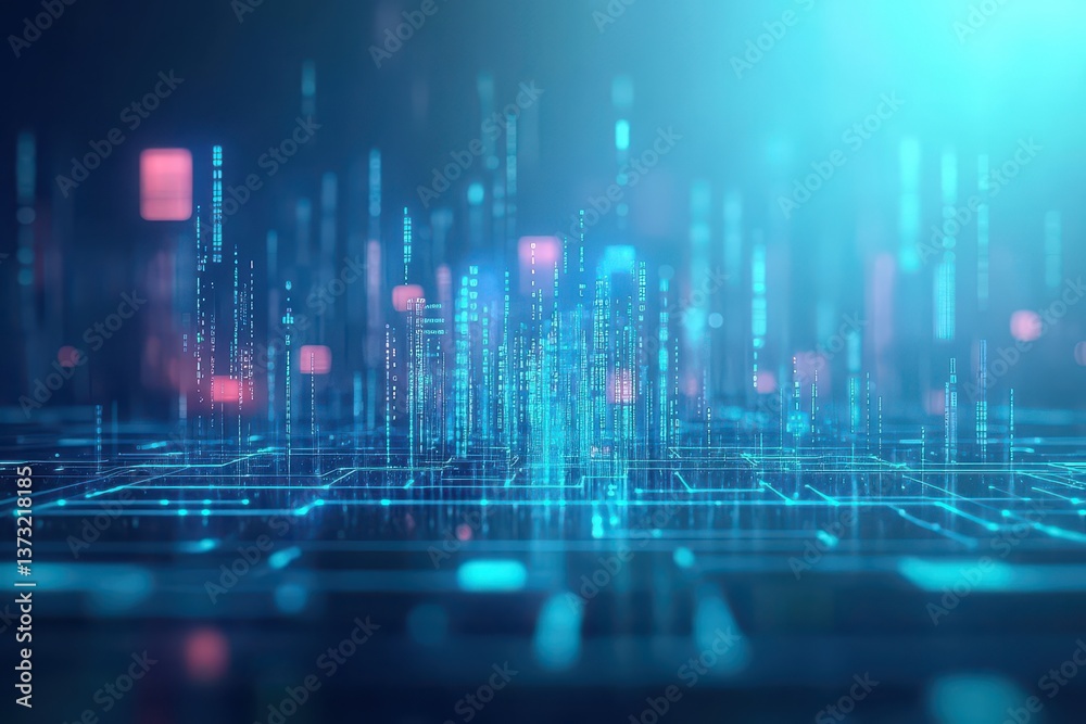 Poster Big data technology Data science analysing artificial intelligence generative AI deep learning machine learning algorithm Neural flow network analytics innovation abstract futurist
