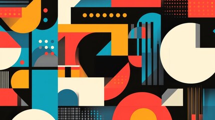 Postmodern geometric pattern background design