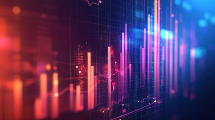 Ecommerce sales growth illustrated through dynamic bar charts and financial graphs on a modern professional background