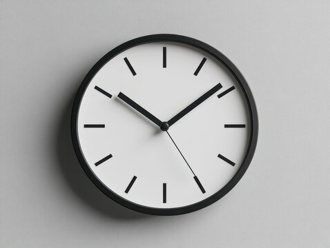 Black white animation of clock with moving hands, ideal for time related projects or presentations
