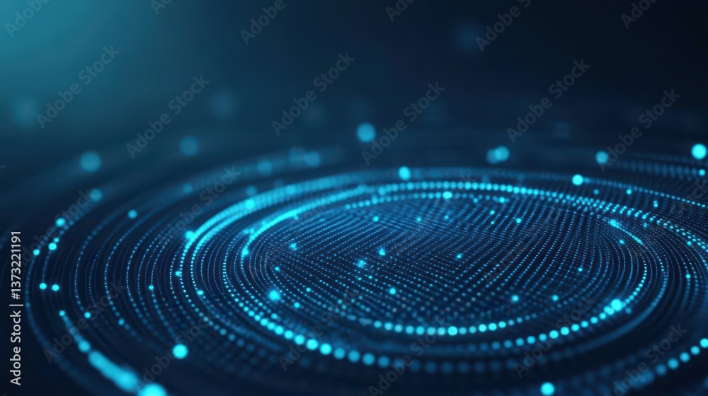 Aufkleber blue glowing dotted texture abstract curved dot grid wallpaper circle halftone pattern background da