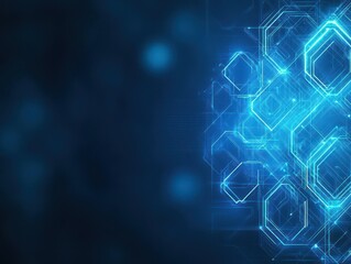 blue neon abstract technology inspired dark wallpaper background