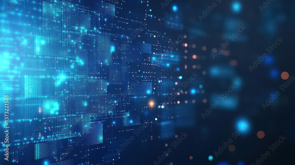 Aufkleber blue tech finance background abstract pixel element network abstract business tech science backgroun