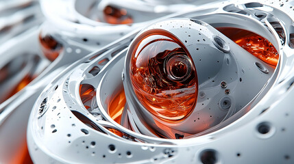 Abstract metallic swirl 3 d render