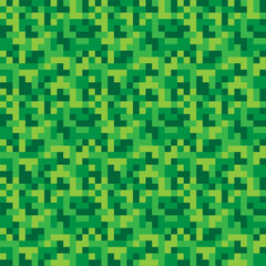 Pixel camouflage pattern. Vibrant green layout. Vector seamless background. Modern block style.