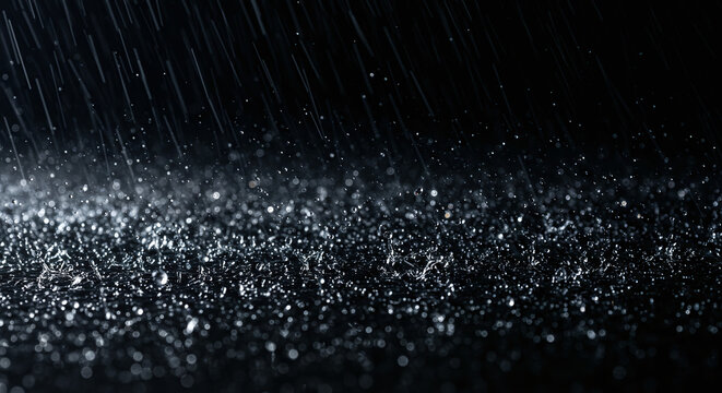 lluvia salpicando en fondo negro 