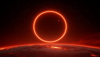 Fiery Ring Around Planet