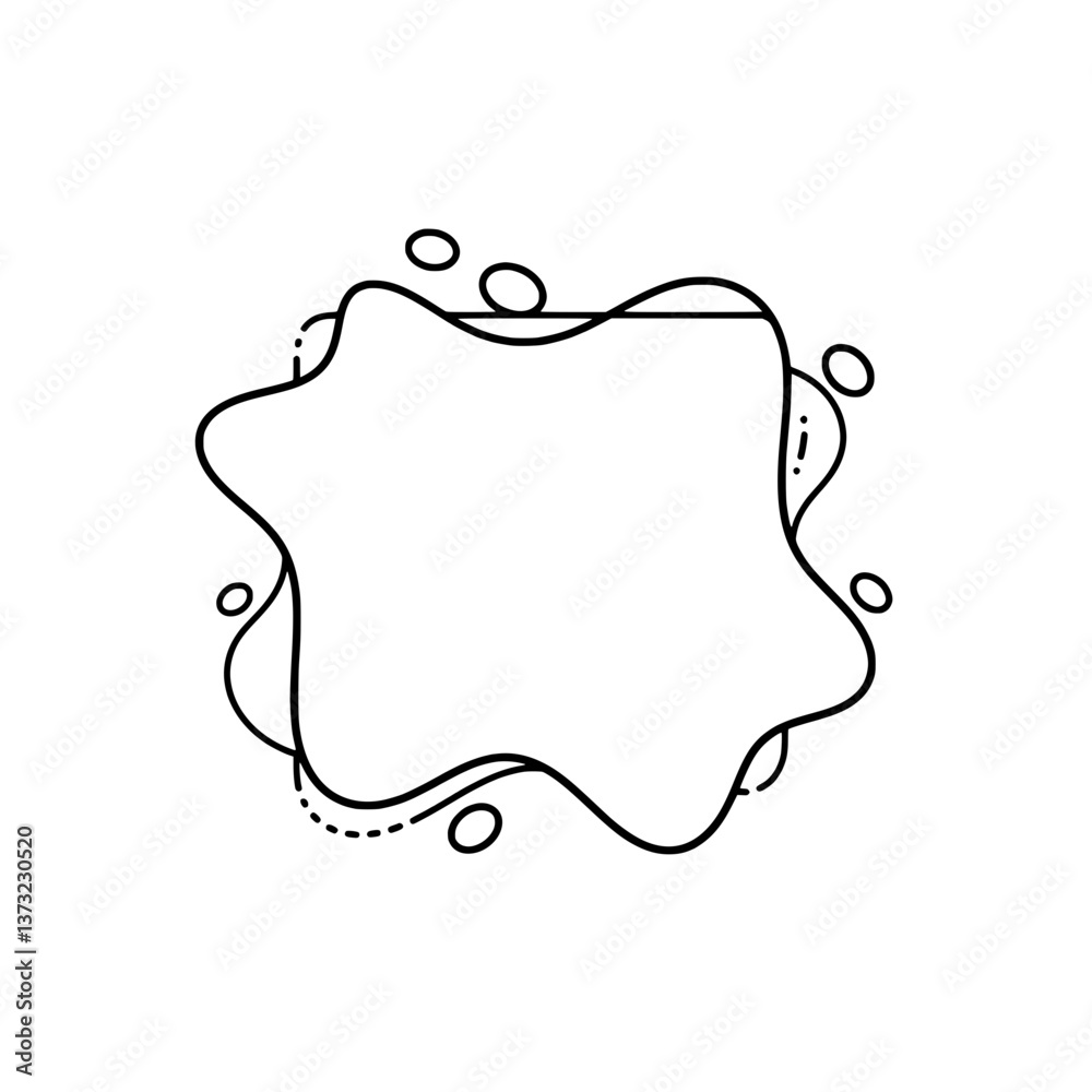 Fototapete Abstract Liquid Shape: A minimalist line art illustration of an abstract liquid shape, evoking fluidity and dynamic form, perfect for adding a touch of creativity and modern design to your project.