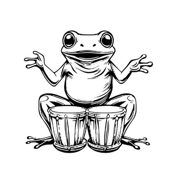 Coqui, Frog art, Bongos, Coqui SVG, frog vector