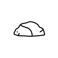 Simple Stone Sketch: A minimalist line drawing of a simple stone, emphasizing shape and form, perfect for conveying strength and foundation. 