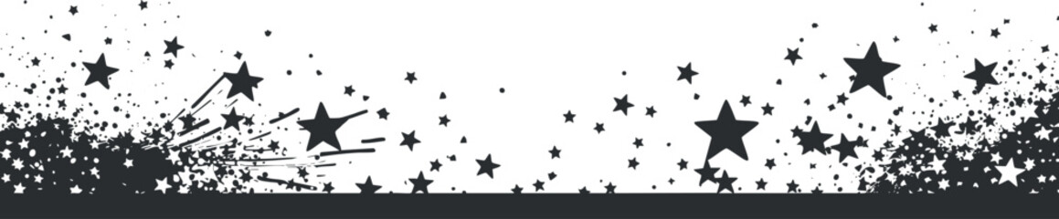Naklejka premium Abstract star splatter banner for modern and dynamic design projects.