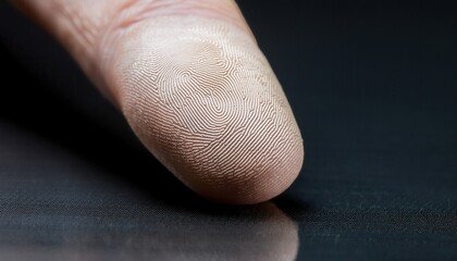 Fototapeta premium Unique White Fingerprint on Smooth Black Surface