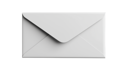 white  envelope isolated on white background , transparent png 