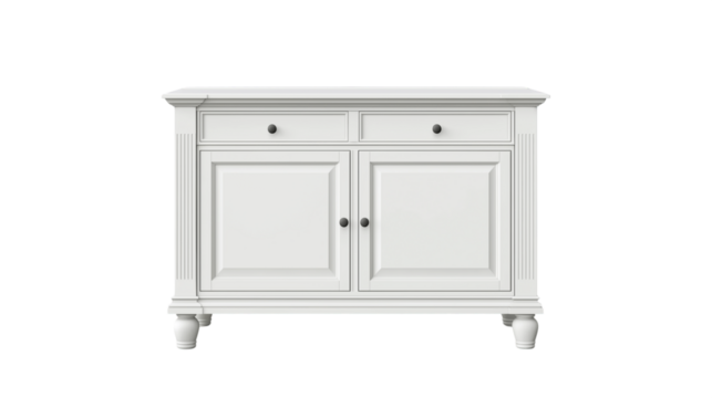 white wooden cabinet ,  chest , furniture isolated on white background , transparent png 