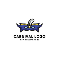 Cartoon Carnival Mask Logo