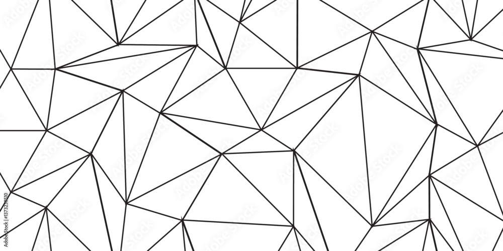 Fototapete abstract low poly geometric triangle grid background. mockup isolated on white background. retro of 
