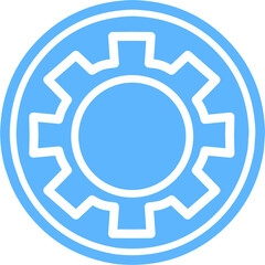 Setting icon. AI Artificial Inteligent  Tools, cog, gear blue sign isolated on white background.
