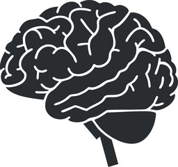 Silhouette illustration of a human brain, highlighting its complex structure and neural pathways.