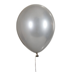 Silver balloon isolation on transparent background