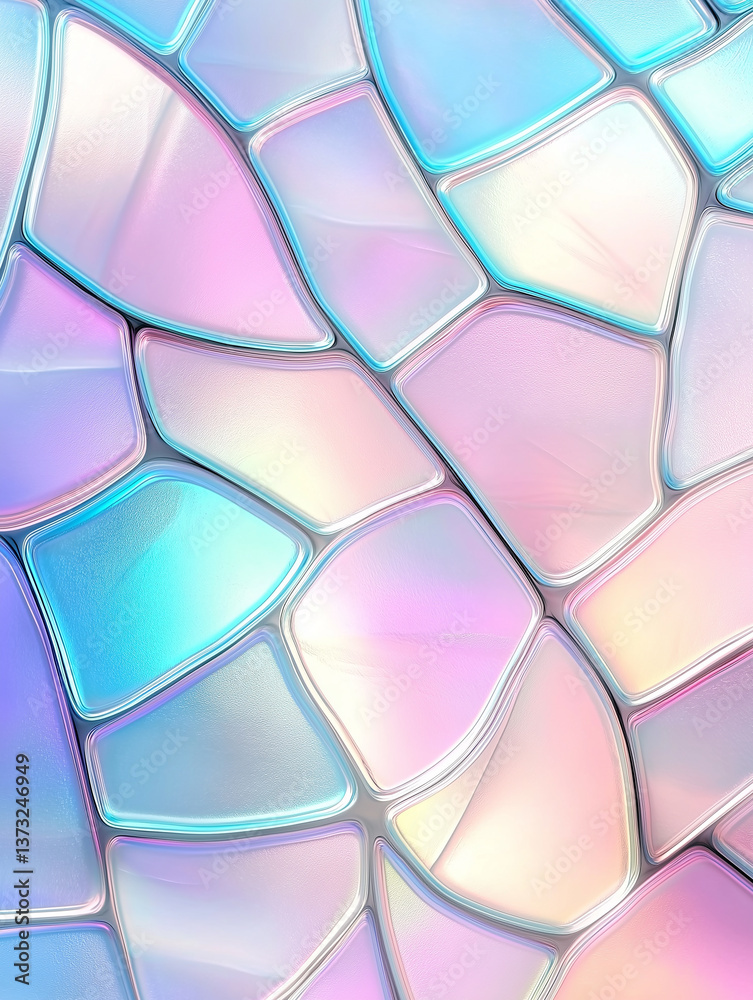 Leinwandbilder iridescent pastel mosaic tiles creating a smooth textured surface