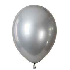 Silver balloon isolation on transparent background