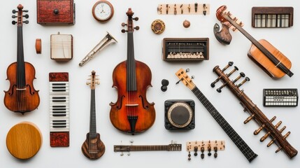 Naklejka premium Varied Musical Instruments Array