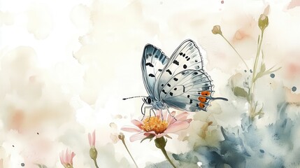 Delicate Butterfly on Flower
