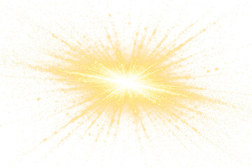 Fototapeta premium Brilliant Golden Burst of Light with Sparkling Particles on Transparent Background