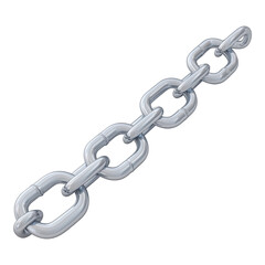 Obraz premium Silver Metallic Chain Link Isolated