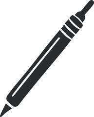 Naklejka premium Black pen icon illustration symbolizing writing and drawing tools for office and school use.