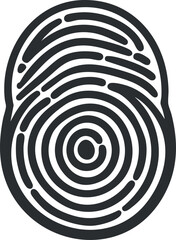 Fototapeta premium Black and white fingerprint illustration for biometric security and identity verification concepts.
