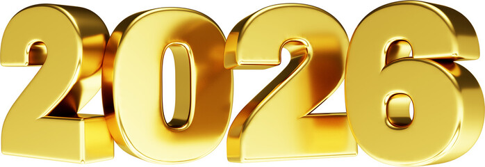 selo 3d dourado 2026 feliz ano novo textura de ouro metalizado 