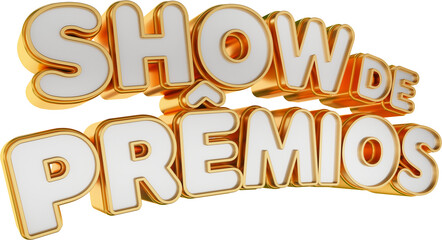 selo 3d show de premios logotipo promocional de campanhas social media