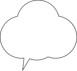 シンプルな吹き出し 雲形　ベクター素材